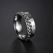 Inel Valuxy Argintiu cu Lant si cifre Romane