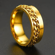 Inel Valuxy Auriu cu Lant si cifre Romane