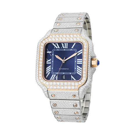 Ceas Santos Clean Dial Gold Bezel - Automatic Iced Full Moissanite VVS