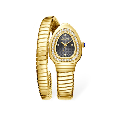 Ceas Bijou Serp – Gold Black Edition | Valuxy