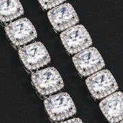 Colier Diamond Cuban 9mm lățime (Argintiu/Auriu)