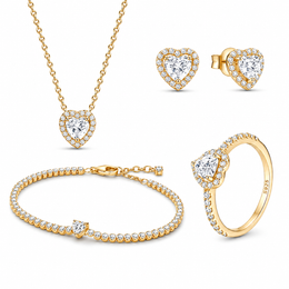 Setul Gold Heart cu Argint 925