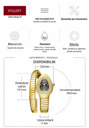 Ceas Bijou Serp – Gold White Edition | Valuxy