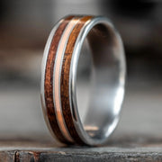 Inel Valuxy Steel Argintiu cu Lemn