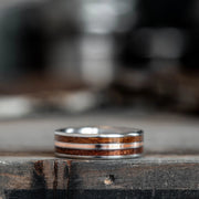 Inel Valuxy Steel Argintiu cu Lemn