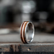 Inel Valuxy Steel Argintiu cu Lemn