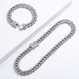 Set Cuban Argintiu 14mm