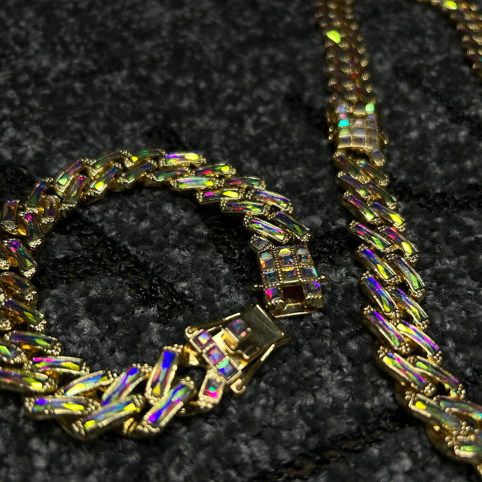 Set Colier + Bratara Valuxy Rich Cristal Auriu