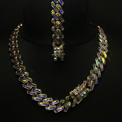 Set Colier + Bratara Valuxy Rich Cristal Auriu