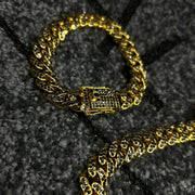 Set Colier + Bratara Valuxy Cuban cu pietre negre