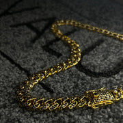 Set Colier + Bratara Valuxy Cuban cu pietre negre