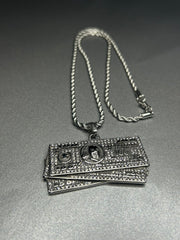 Colier dollar, din otel inoxidabil 50cm (Auriu/Argintiu)