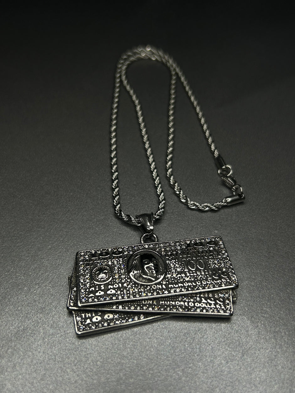 Colier dollar, din otel inoxidabil 50cm (Auriu/Argintiu)