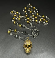 Colier Craniu Auriu, din otel inoxidabil 65cm