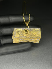 Colier dollar, din otel inoxidabil 50cm (Auriu/Argintiu)