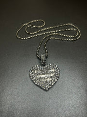 Colier Inima, din otel inoxidabil (Auriu/Argintiu)