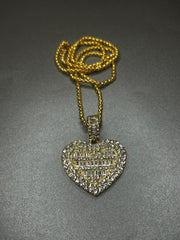 Colier Inima, din otel inoxidabil (Auriu/Argintiu)