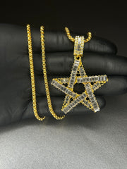 Colier Stea, din otel inoxidabil (Auriu/Argintiu)