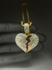 Colier Inima frântă, din otel inoxidabil