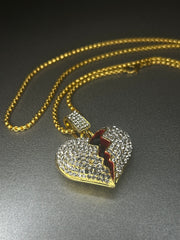 Colier Inima frântă, din otel inoxidabil