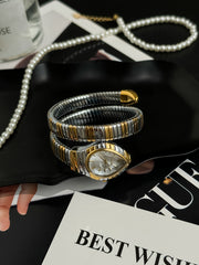 Ceas Serpentin Crystal - Silver Gold Edition | Valuxy