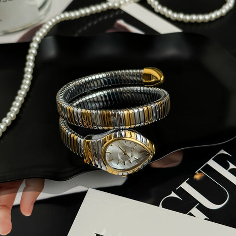 Ceas Serpentin Crystal - Silver Gold Edition | Valuxy