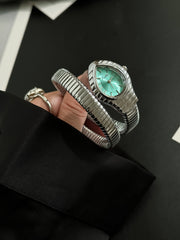 Ceas Serpentin Crystal - Silver Tiffany Edition | Valuxy