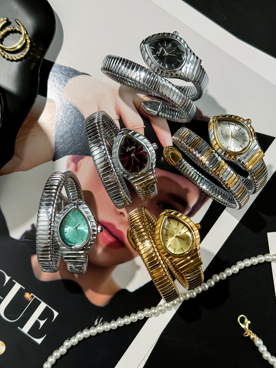 Ceas Serpentin Crystal - Gold Edition | Valuxy