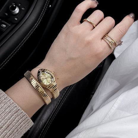 Ceas Serpentin Crystal - Gold Edition | Valuxy