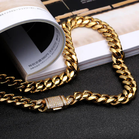 Colier Cuban INOX GOLD 18k
