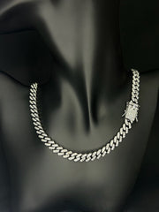 Colier Cuban Argintiu 7mm