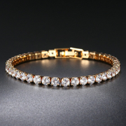 Set Colier și Bratara Tennis, Gold cu Cristal