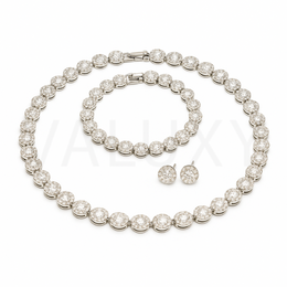 Set Colier + Bratara Diamond Rotund, din Otel Inoxidabil