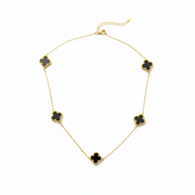 Colier Trifoi Negru Din Aur 18k