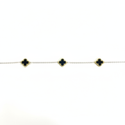 Colier Trifoi Negru Din Aur 18k
