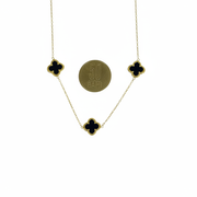 Colier Trifoi Negru Din Aur 18k