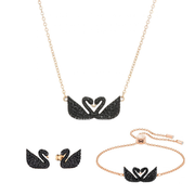Set Lebede Negru Rose gold