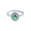 Inel Oval Halo Verde