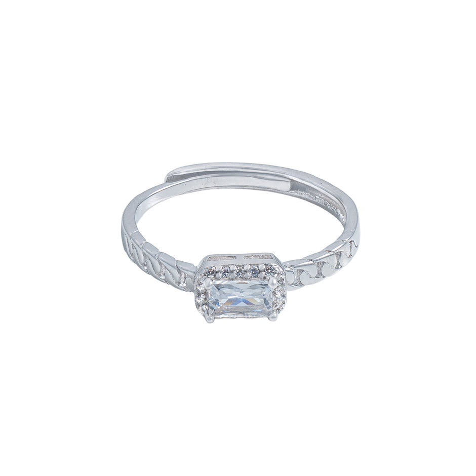 Inel Baguette Halo Twist