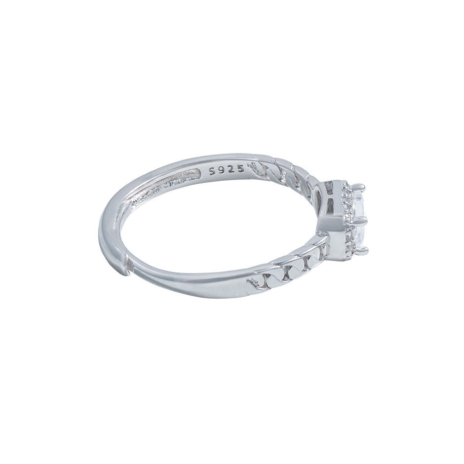 Inel Baguette Halo Twist