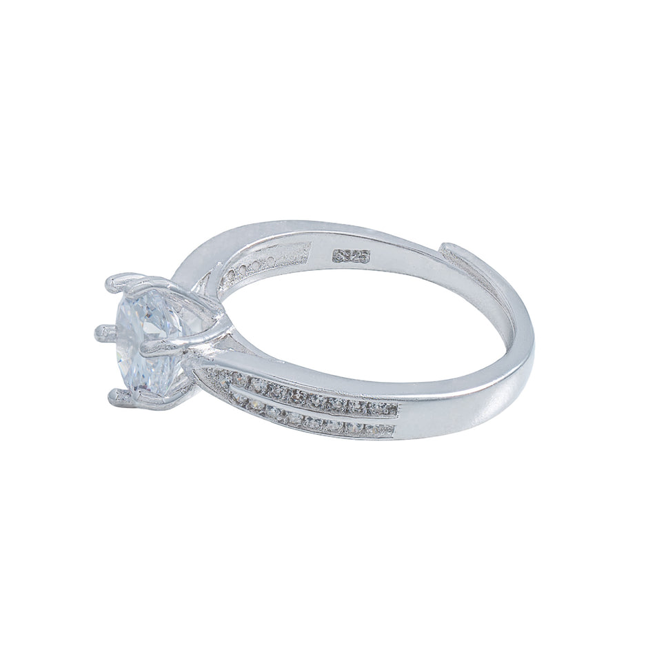 Inel Round Solitaire Double Row