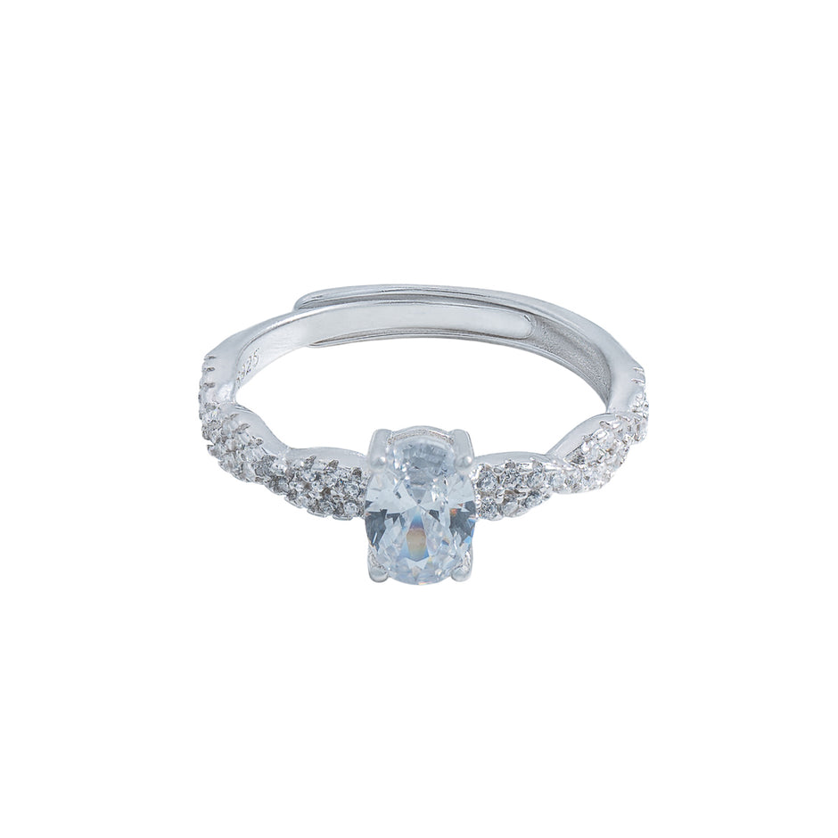 Inel Oval Twist Pave