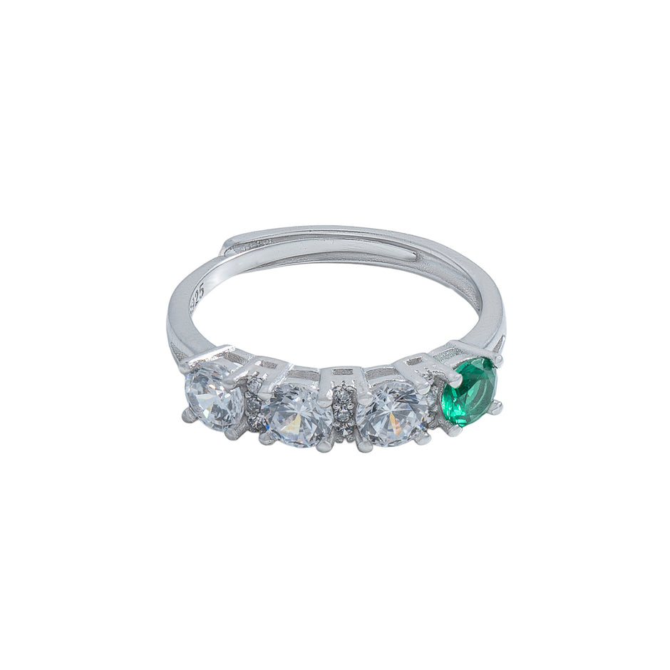 Inel Tennis Five Stone Green Accent