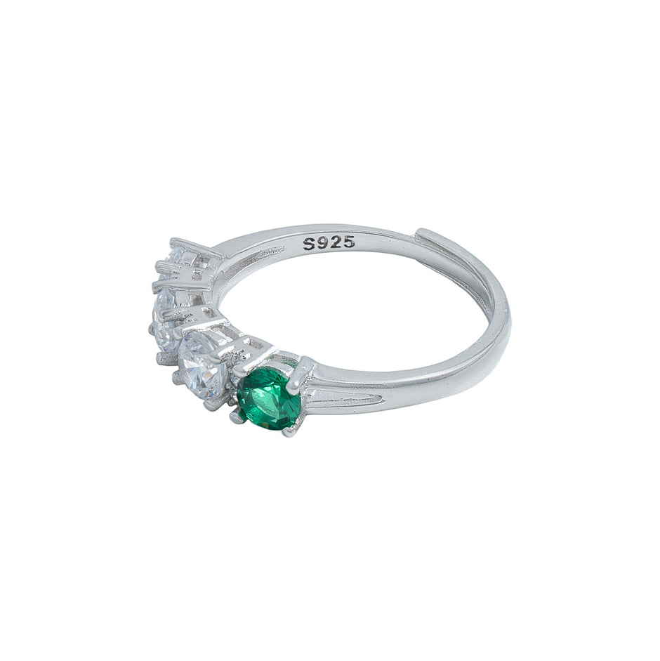 Inel Tennis Five Stone Green Accent