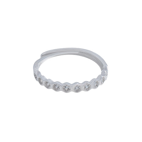 Inel Hexagon Stone Band