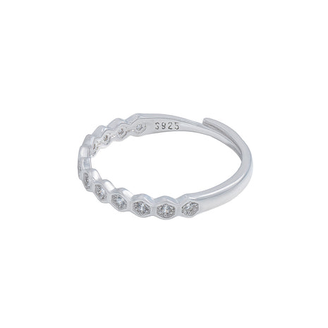 Inel Hexagon Stone Band