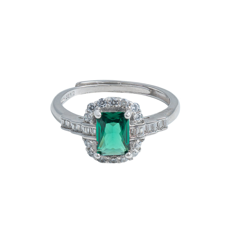 Inel Emerald Halo Baguette