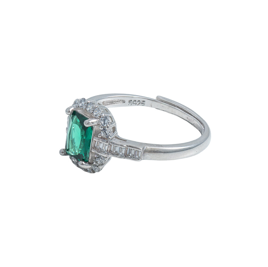 Inel Emerald Halo Baguette