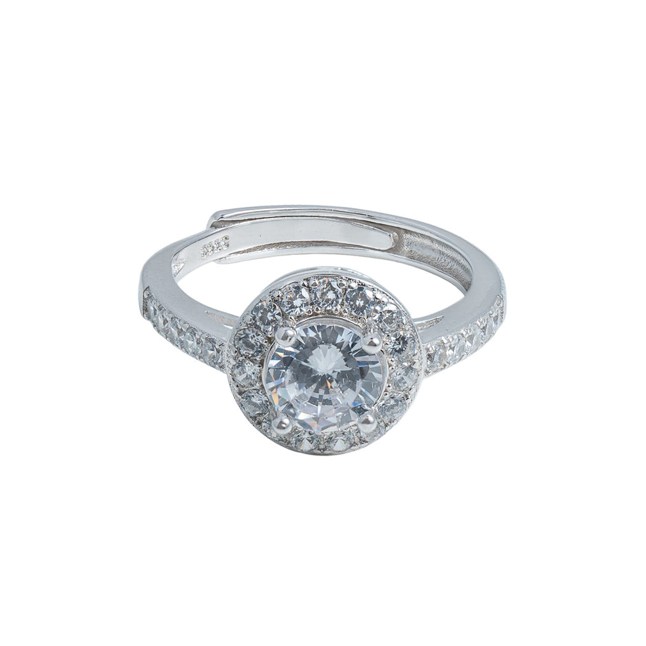 Inel Round Halo Split Band