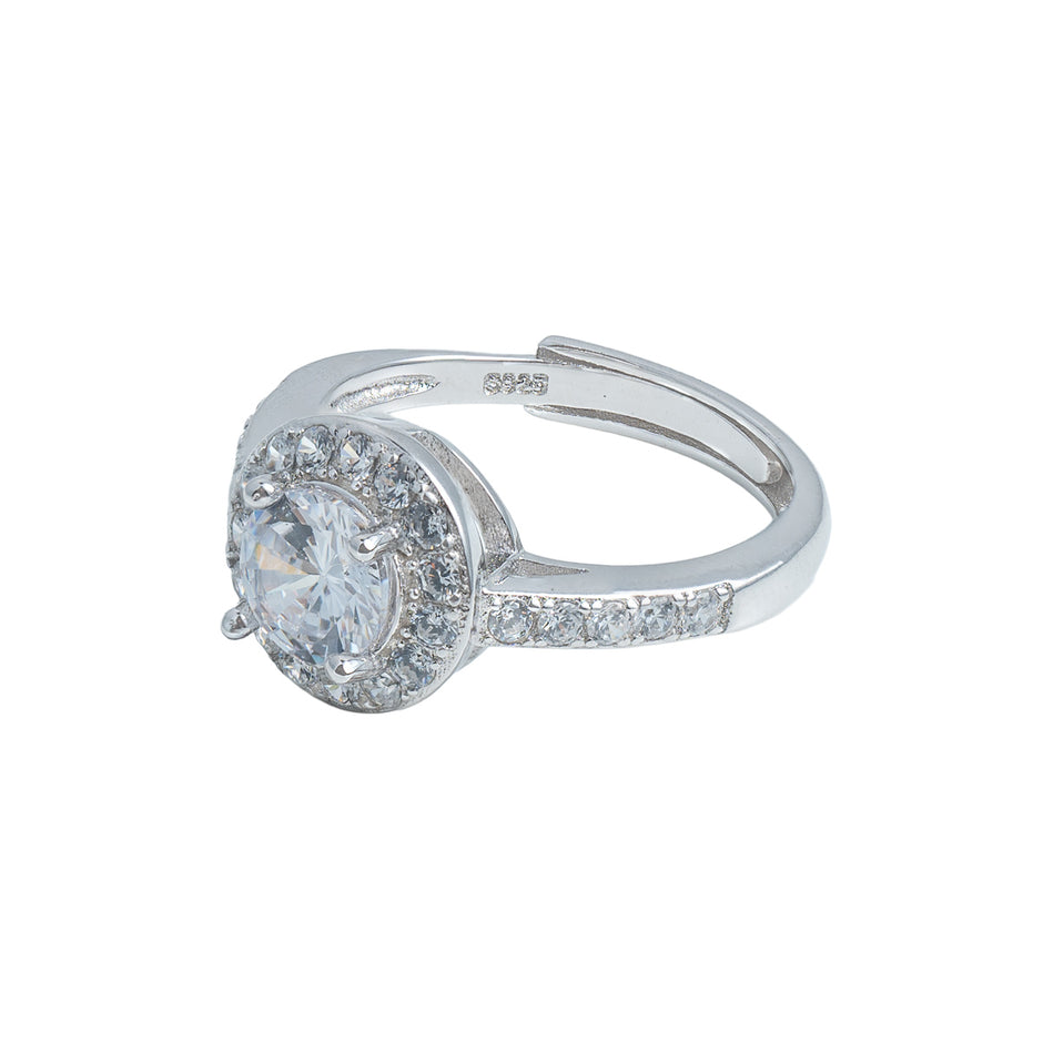 Inel Round Halo Split Band